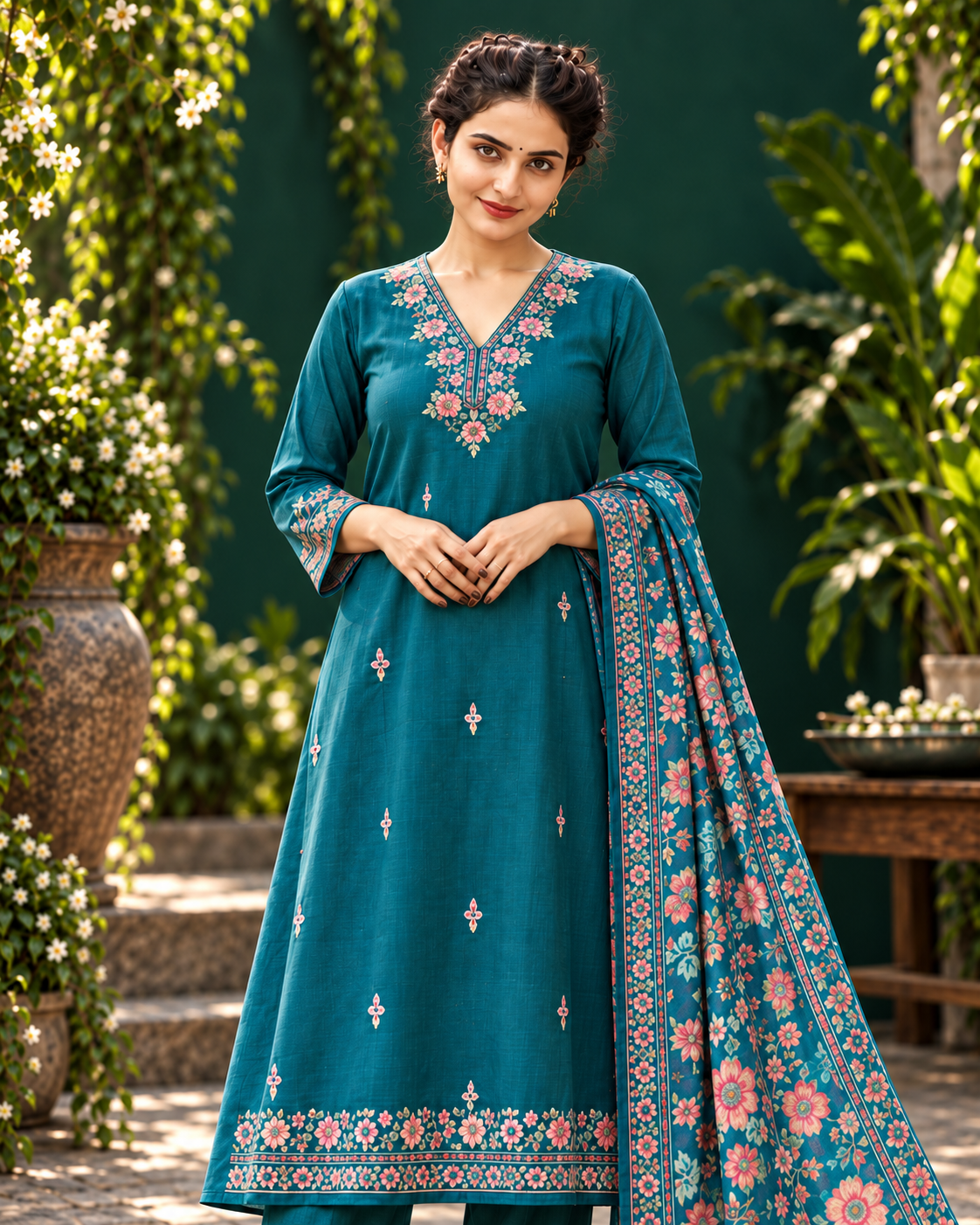 HIDI Riya teal Kurtha Set photo 2